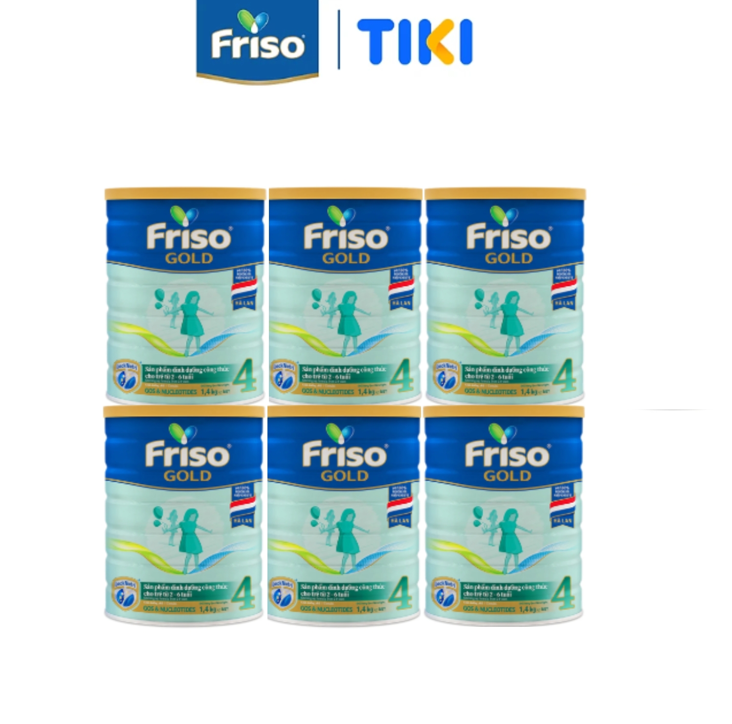 Combo 6 sữa Bột Friso Gold 4 1400g (Dành Cho Trẻ Từ 2 - 6 Tuổi)