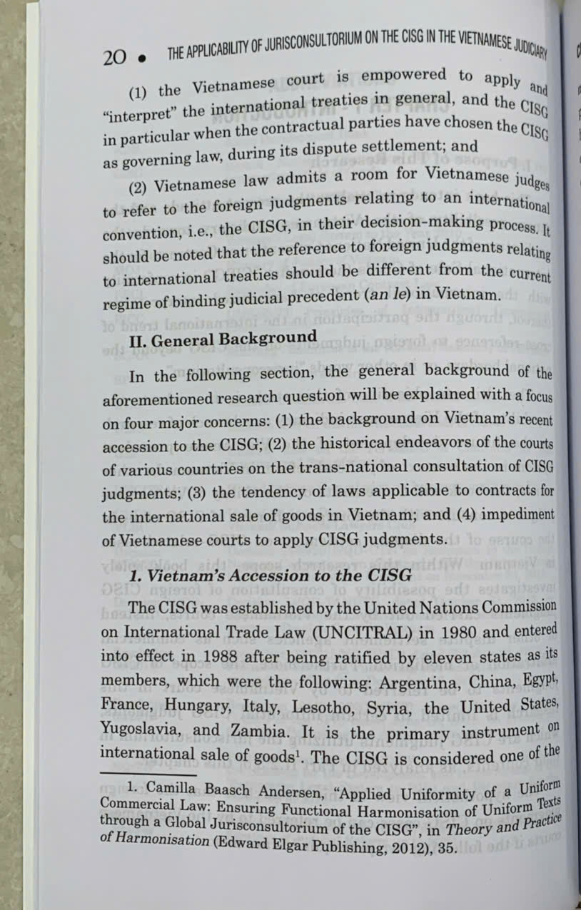 Applicability of jurisconsultorium on the CISG in the Vietnamese judiciary