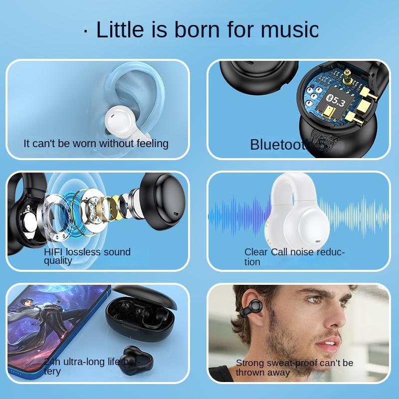Tai nghe giảm tiếng ồn không dây TWS Tai nghe nhạc âm thanh nổi 9D HIFI Dẫn truyền xương Tai nghe chống nước cho iOS Android 2023 MỚI Màu sắc: Kaki VIP