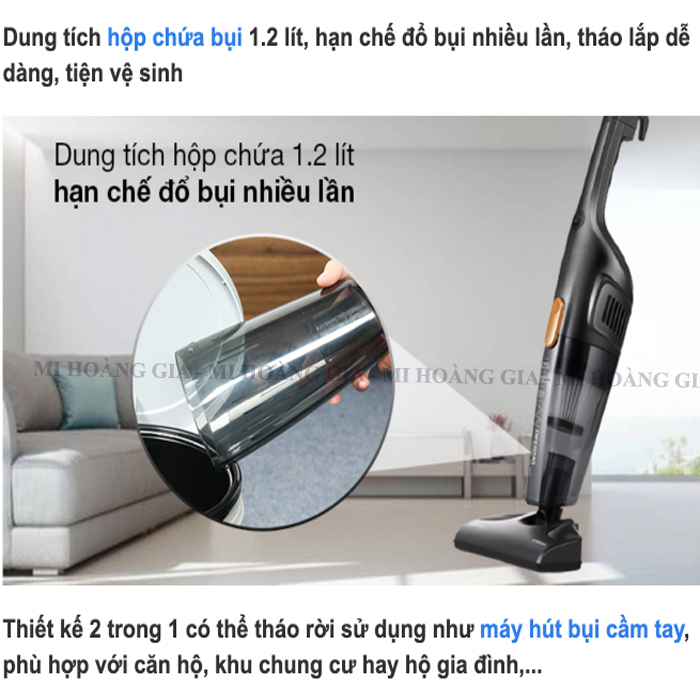 Máy hút bụi cầm tay Deerma DX115C - Hàng Chính Hãng