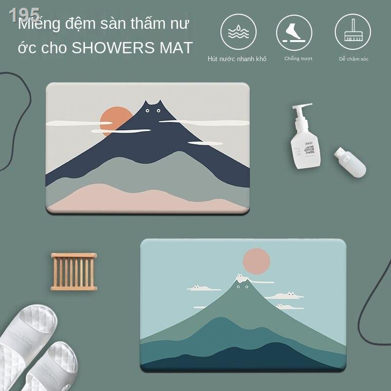 Thảm phòng tắm bằng tảo cát mềm hoạt hình dễ thương cửa Tấm thấm nhà vệ sinh chống trượt nhanh khô
