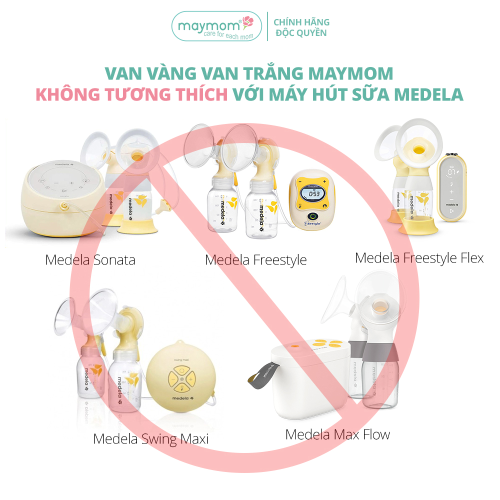 Van Máy Hút Sữa Maymom, Phụ Kiện Thay Thế Máy Medela Pump, Harmony, Swing, Mini Electric - Bộ Van vàng-Van Trắng Giá SIÊU TỐT