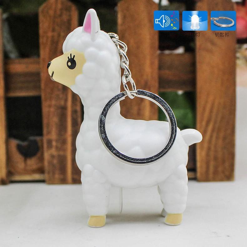 Móc Khóa đèn Led Cặp Đi Học Hình cừu Đáng Yêu-Móc Khóa chiên xinh xắn-Móc Khóa Hình Chú cừu Đáng Yêu