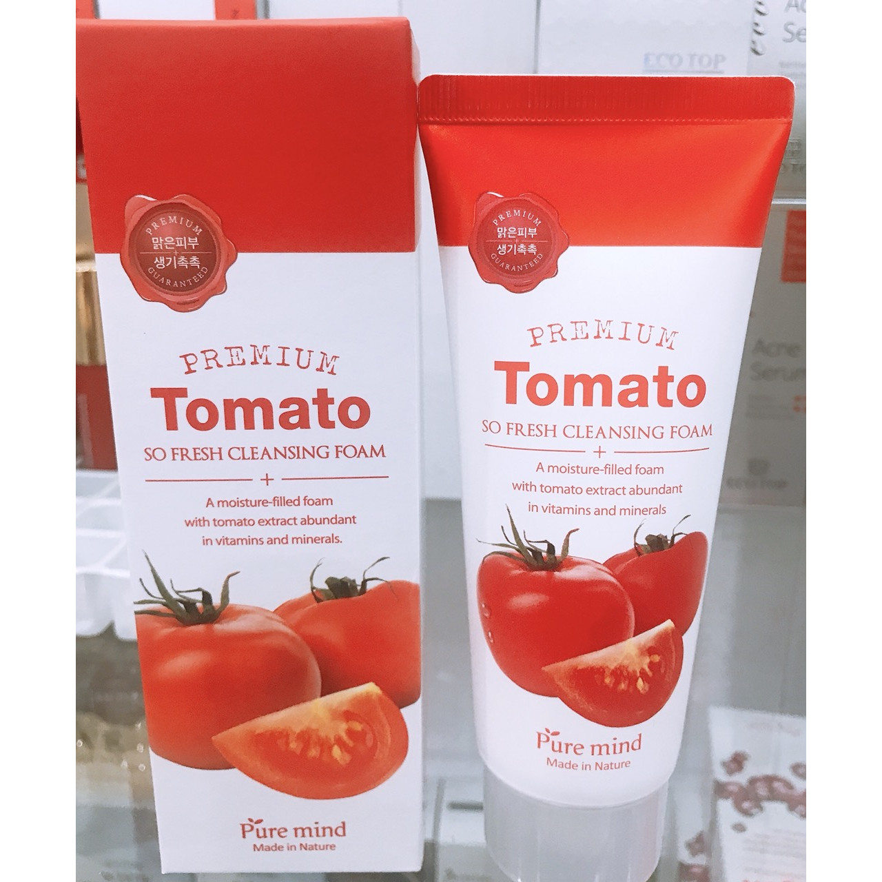 Sữa rửa mặt cà chua Pure Mind Tomato (Tặng 1 mặt nạ Jant Blanc)