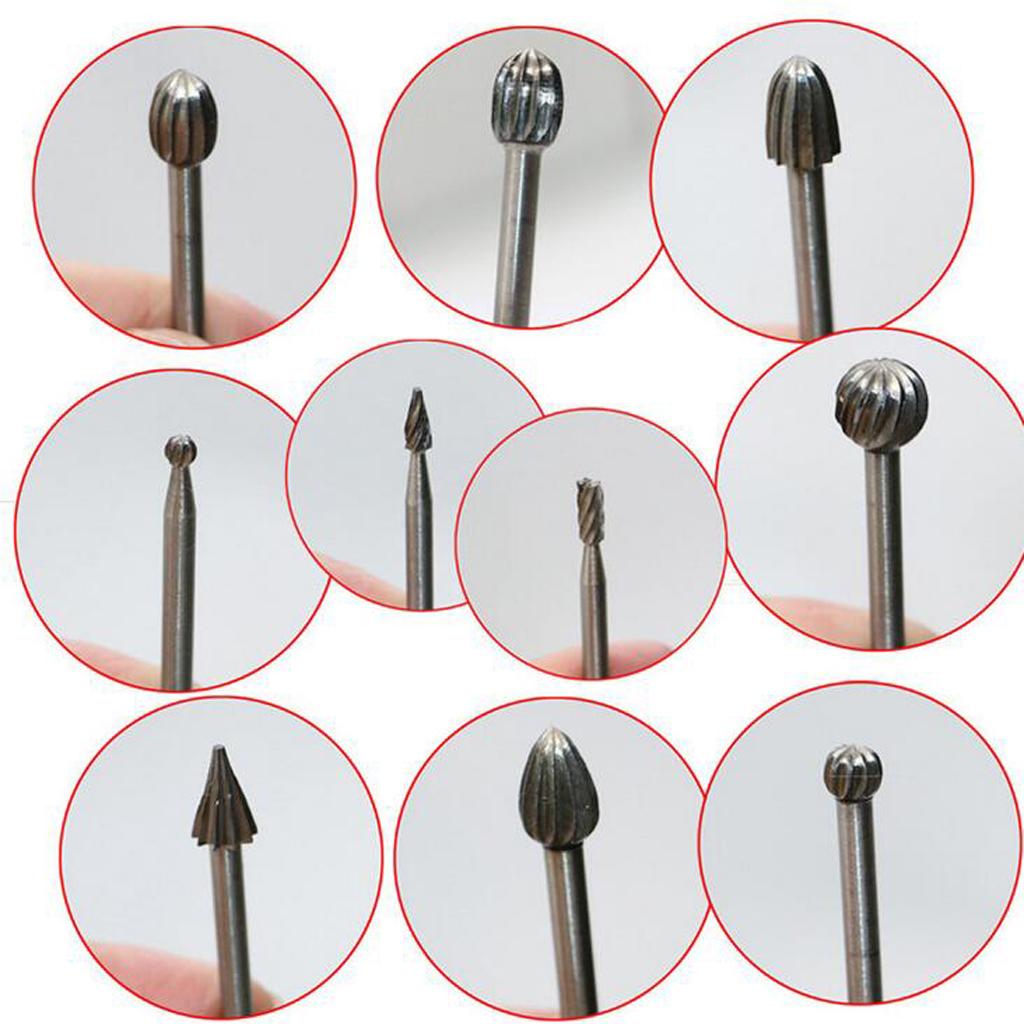 20pcs HSS Steel Burr 3MM Shank Rotary Cutter File Set Die Grinder Drill Bit