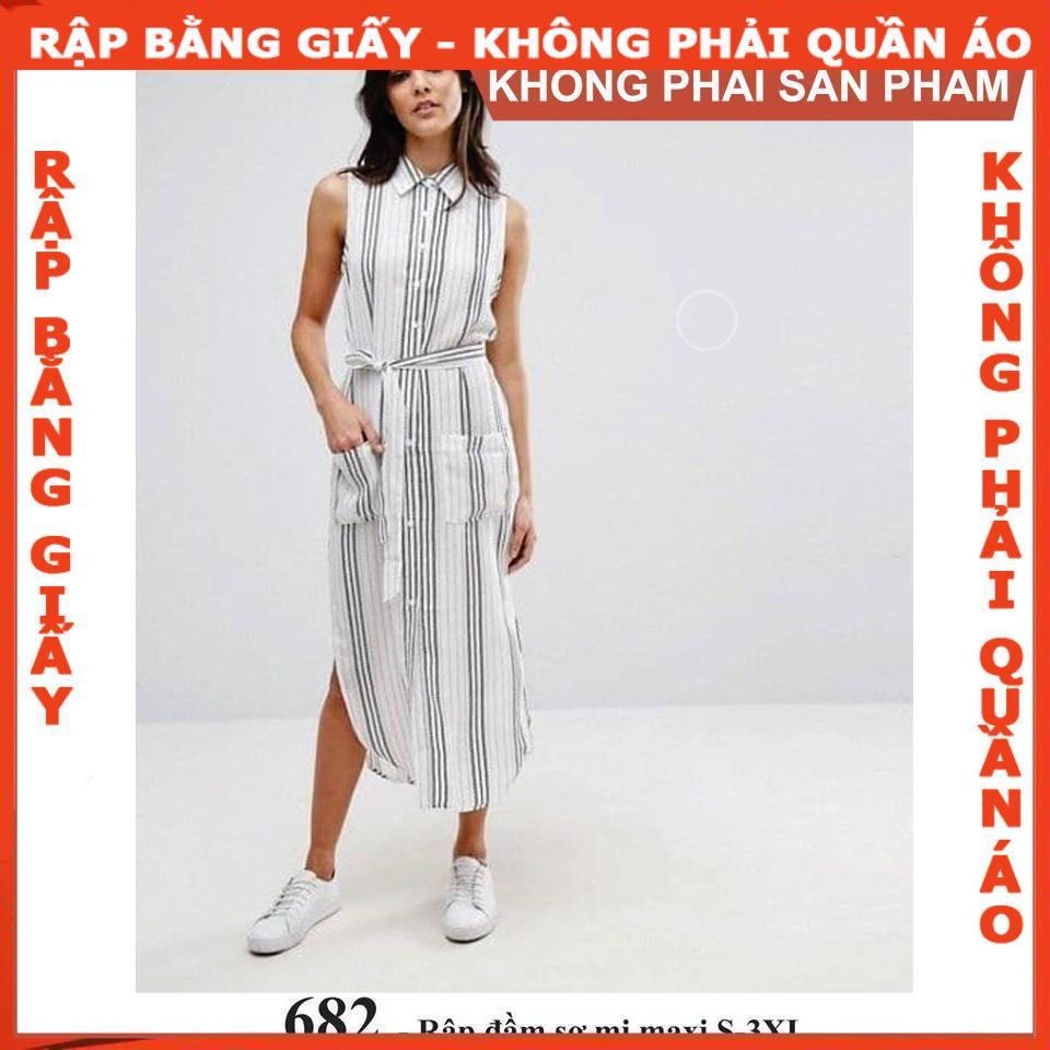 Rập giấy A0 đầm sơ mi mã 682 (BẢN VẼ)