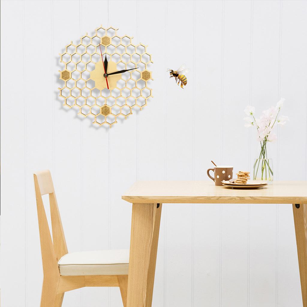 12" Wood Wall Clock Non-Ticking Sweep Movement Decorative Wall Clock Battery Operated Clock for Home Living Room Kitchen Bedroom Office School Hotel