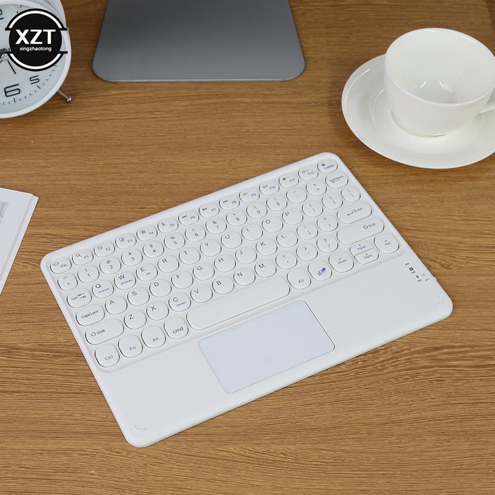Bluetooth Không Dây-Tương Thích Bàn Phím Máy Tính Bảng Dành Cho IOS Ipad Android Nga/EN/RU Chìa Khóa Tròn Cảm Ứng Mini điện Thoại Bàn Phím Teclado