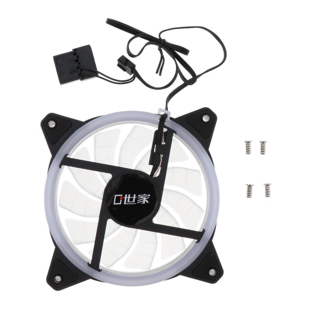 5-Piece LED Computer Case Cooling Fan 120mm 4-Pin 3-Pin 1100RPM 12V