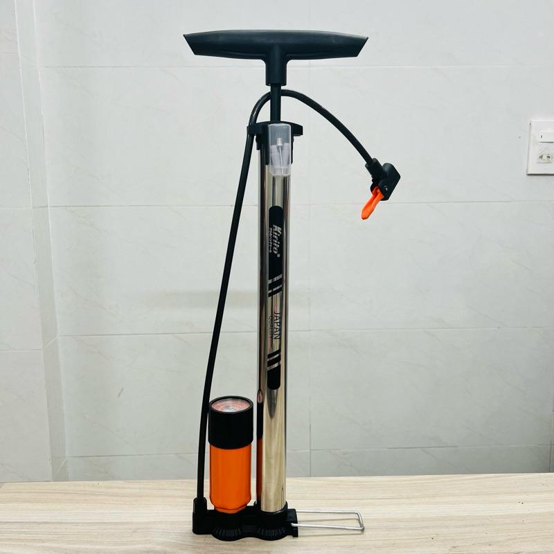 Bơm xe đạp, xe máy thân inox thương hiệu Kirito nhật bản có đầu bơm bóng, bơm đệm - Bơm inox Kirito