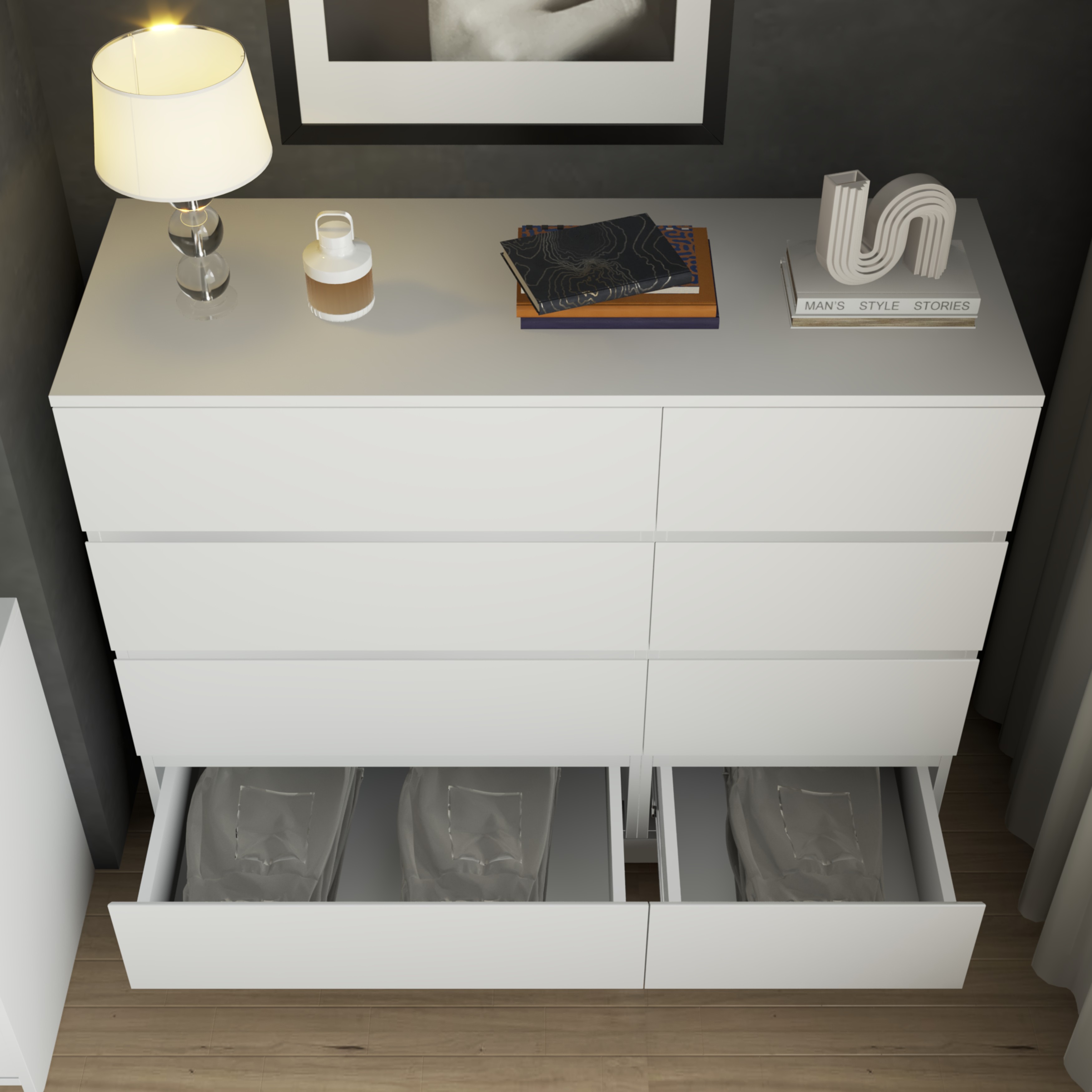 OLA, Tủ đựng đồ 8 ngăn kéo, 120cm x 45cm x 94cm , THK_091