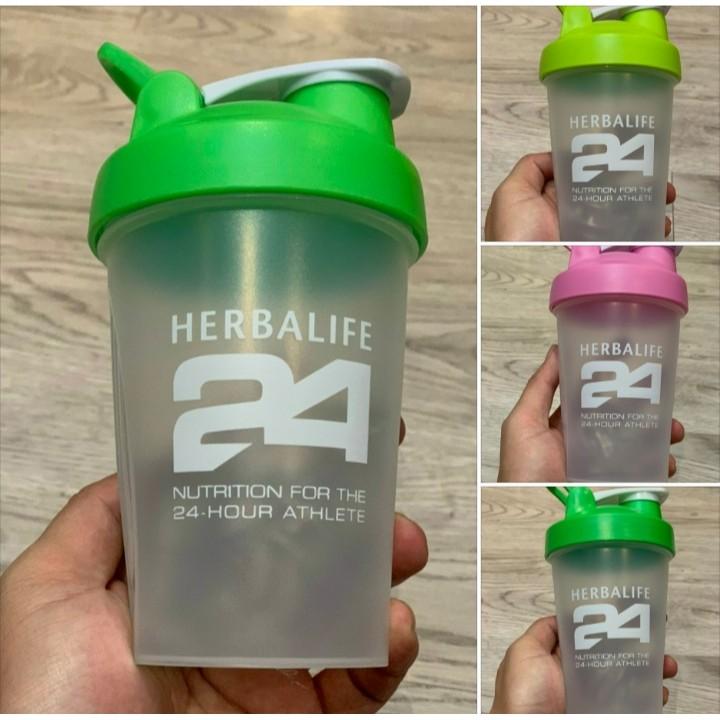 Bình lắc Shake, Herrrbalife, 400ml, logo 24h, có quai cầm, kèm lò xo