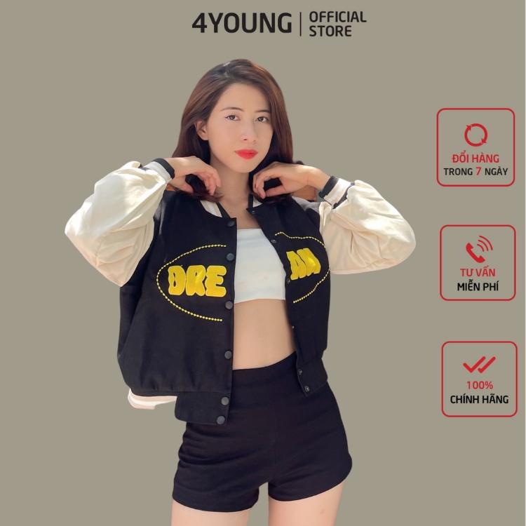 Áo khoác bomber nữ croptop dang lửng