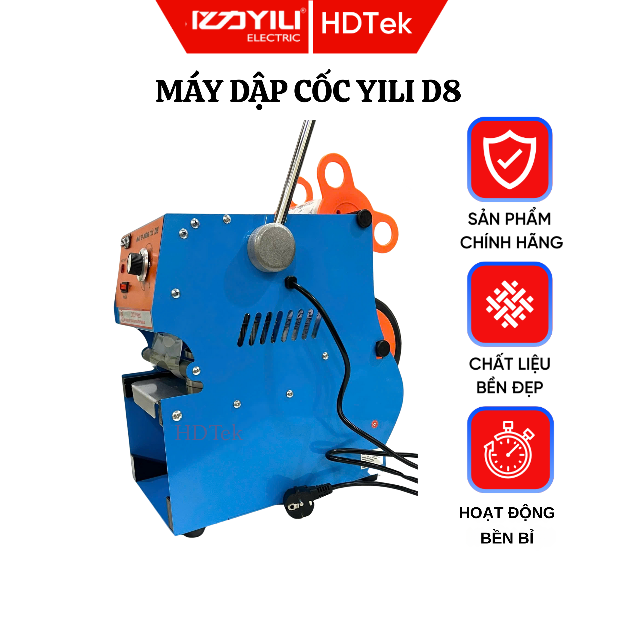 Máy Ép Miệng Ly, Máy Dán Màng Cốc Trà Sữa, Hoa Quả, Sinh Tố, Cà Phê YILI D8 - HÀNG NHẬP KHẨU