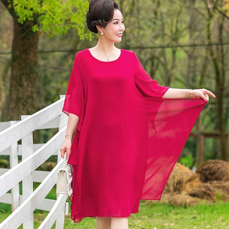Đầm suông duyên dáng bồng bềnh cho ngừoi lớn tuổi  GD08-0121