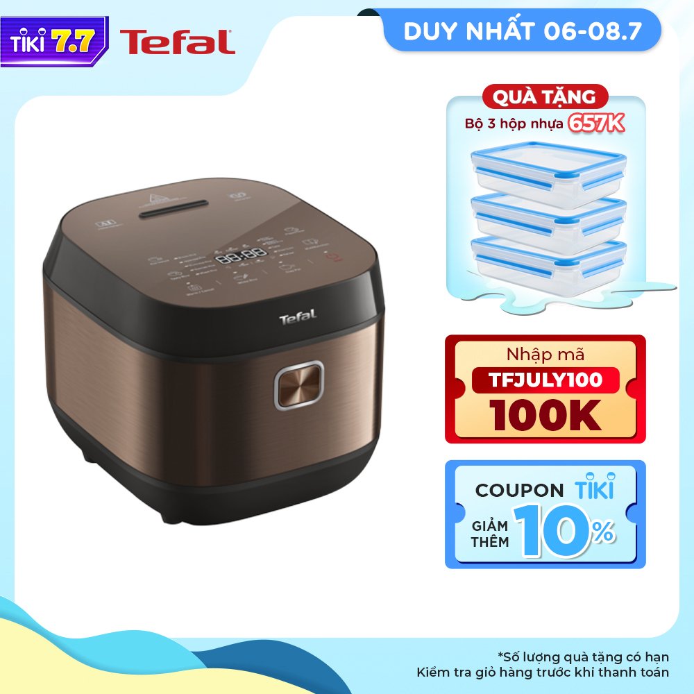 Nồi cơm điện tử Tefal 1.8L - Lòng nồi siêu dày 4mm RK776968 - Thương hiệu Pháp - Hàng chính hãng