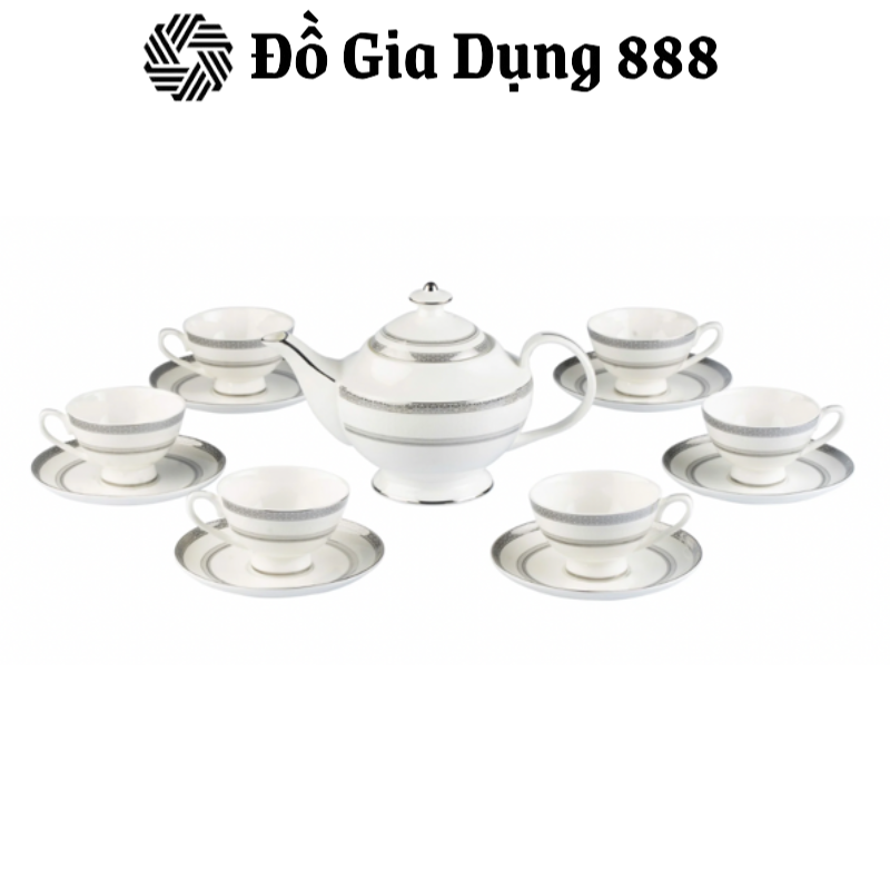 Kệ Bánh Sứ Xương Hoàng Gia Viền Bạc Imperial, Phong Cách Châu Âu, Nhập Đức