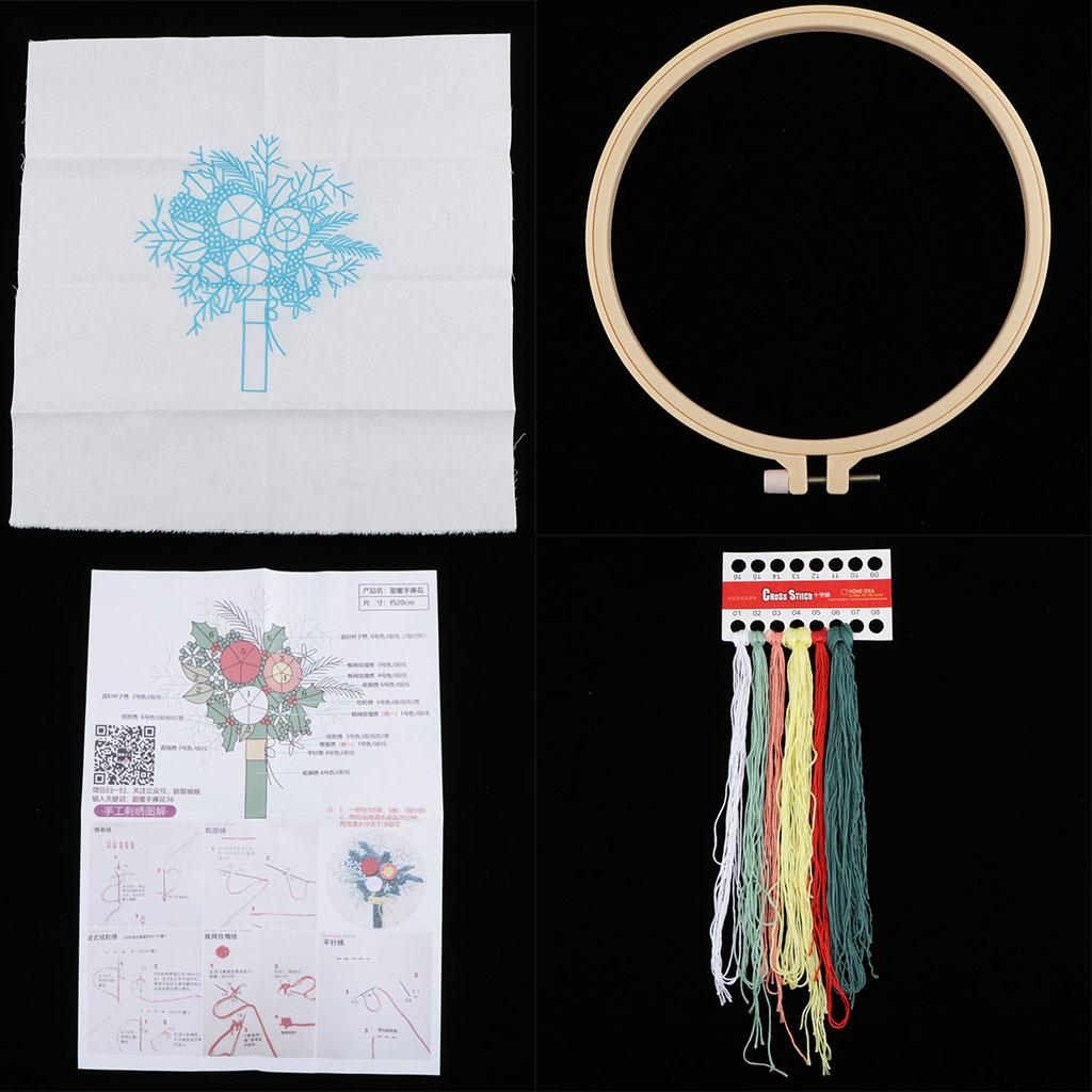 Full Range of Embroidery Starter Kit Bouquet Cross Stitch Crafts Style 1