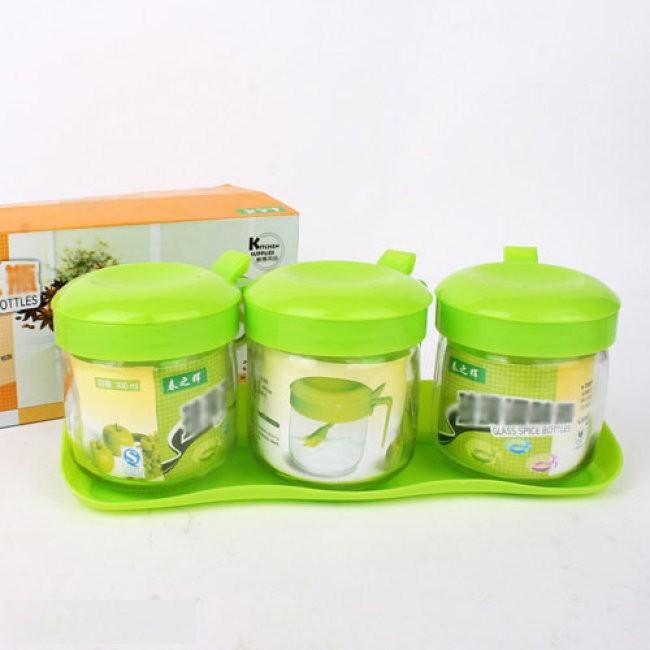BỘ 3 HỦ THỦY TINH ĐỰNG GIA VỊ CAO CẤP