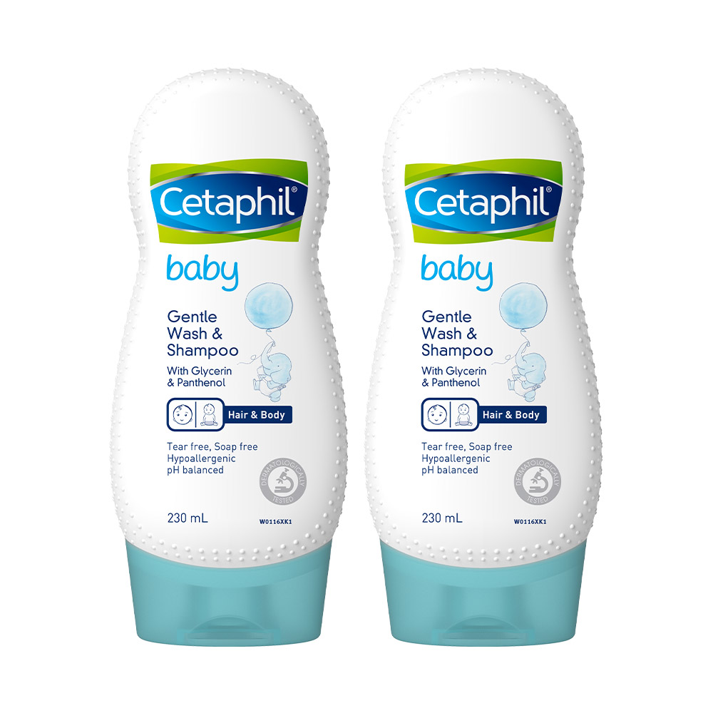 [Tặng Cetaphil Baby 50ml] Combo 2 Sữa tắm gội dịu lành cho bé Cetaphil Baby Gentle Wash &amp; Shampoo 230ml/chai