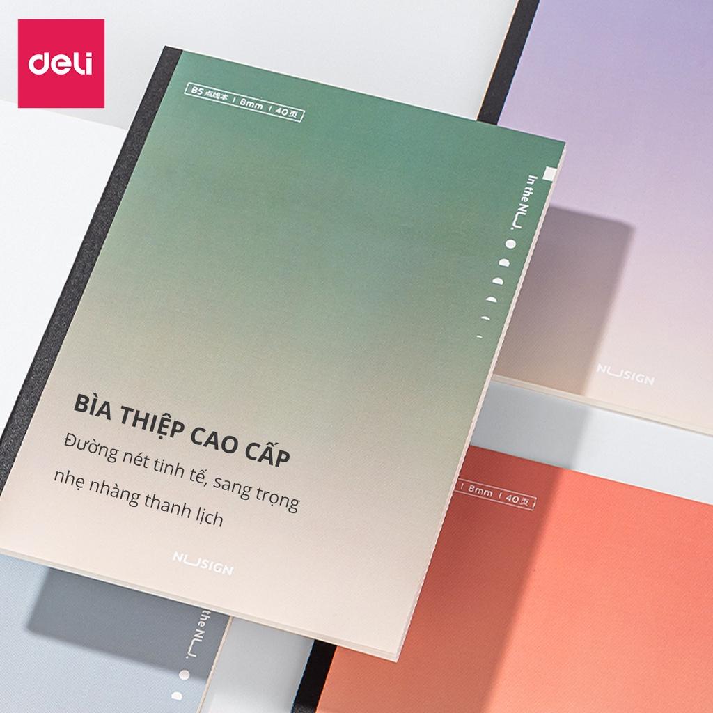 Sổ Tay Ghi Chép Dán Gáy Kẻ Ngang 80 Trang Khổ A5 B5 Vintage Cao Cấp Nusign Deli - Màu Pastel Làm Sổ Planner Sổ Kế Hoạch Phù Hợp Học Sinh Văn Phòng - NS284 NS285