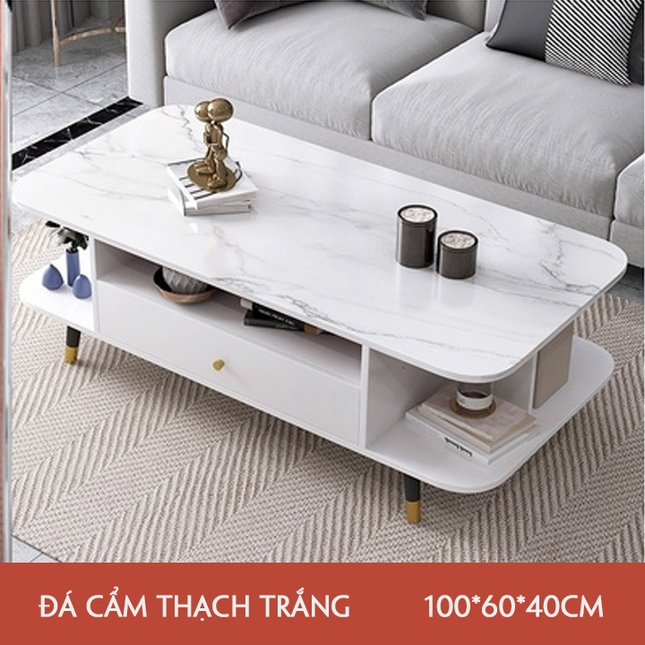 Bàn trà Sofa , bàn trà hình chữ nhật vân đá phong cách hiện đại