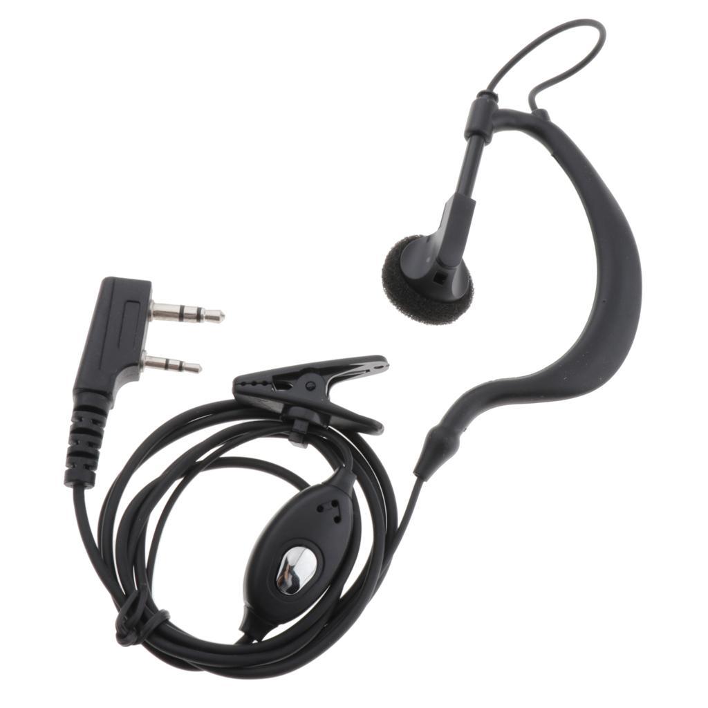 2Pcs 2 PIN Earpiece Ear Hook Interphone Earphone for BAOFENG UV5R Plus BF-888S