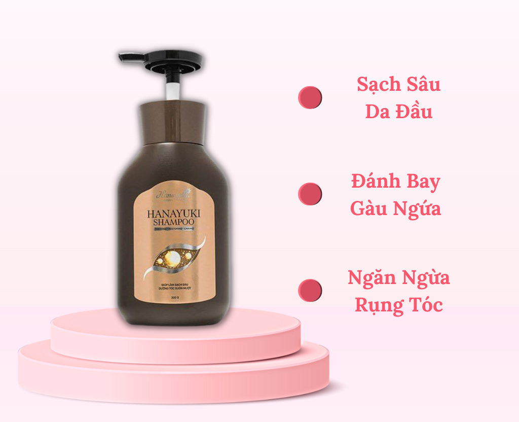 Bộ Dầu Gội &amp; Dầu Xả Thảo Dược Hanayuki Chính Hãng Sạch gàu , Kích Thích Mọc Tóc , Phục Hồi Hư Tổn 300g X 2