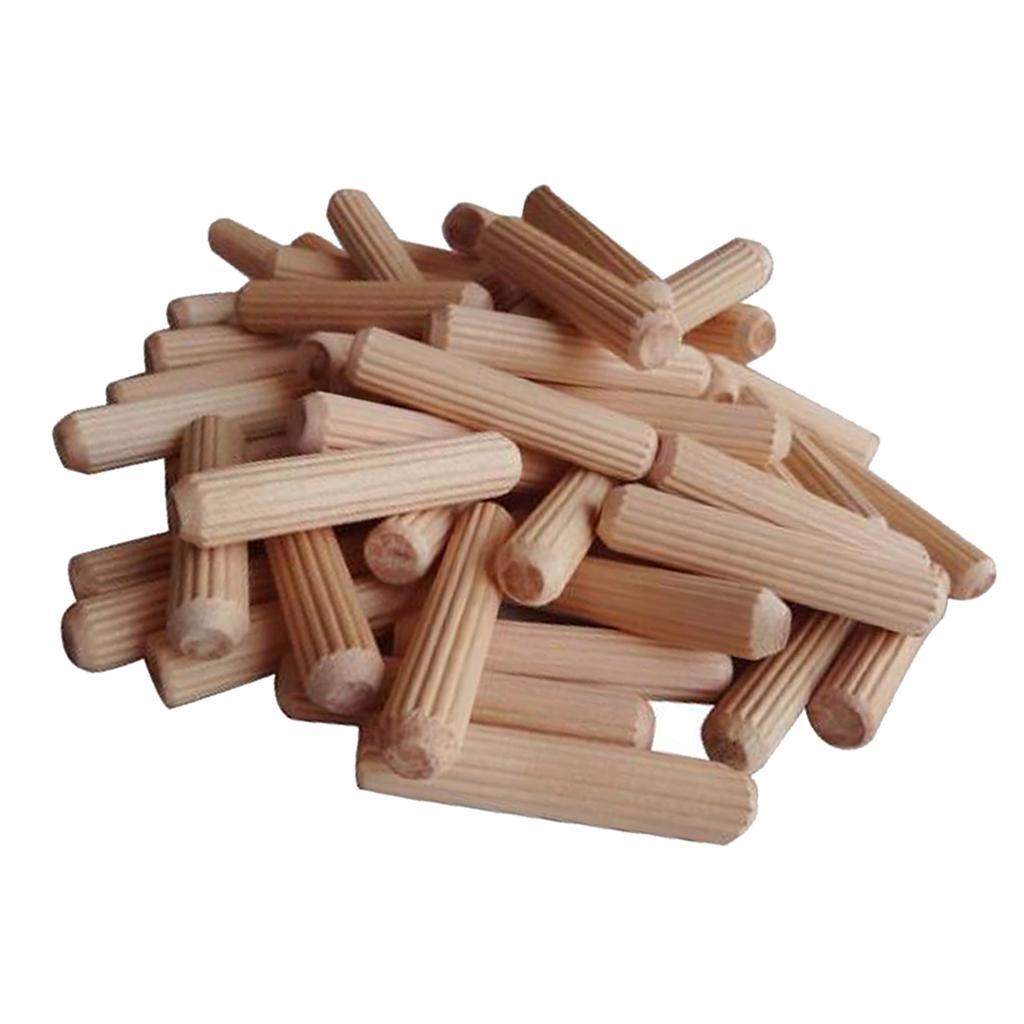 200Pcs Wooden Dowel Rods Craft Dowels for DIY Woodworking Projects