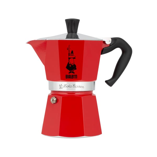 Ấm pha cà phê BIALETTI MOKA EXPRESS ROSSA 3 CUP  - 130ml . Hàng Chính hãng