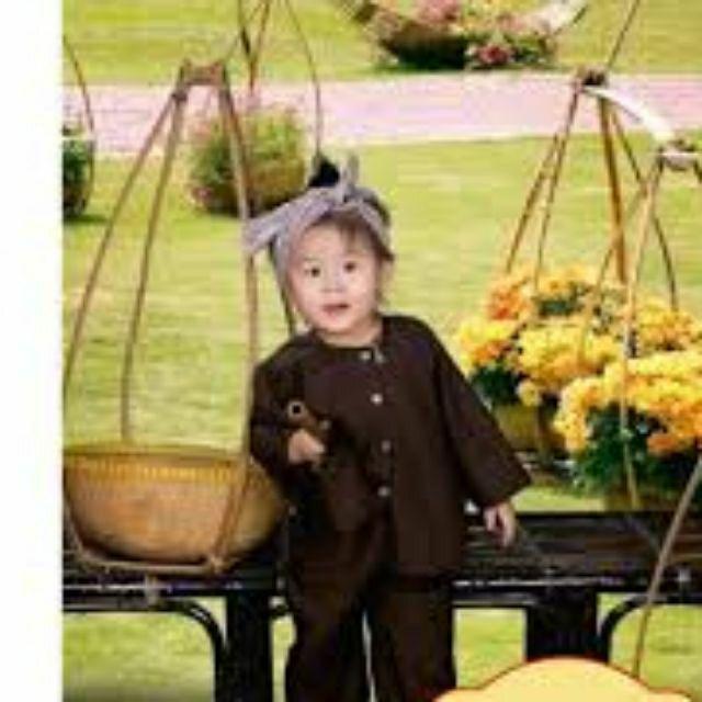 Đồ bà ba nâu bé gái cao cấp