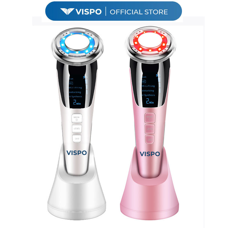 Máy Massage Mặt Làm Đẹp VISPO VP-CM23 - Máy Massage 5IN1 Photon Nóng Và Lạnh EMS Săn Chắc Da , Làm Sạch Và Tăng Hấp Thụ Dưỡng Chất, Khóa Ẩm Cho Da Bằng Công Nghệ Hiện Đại