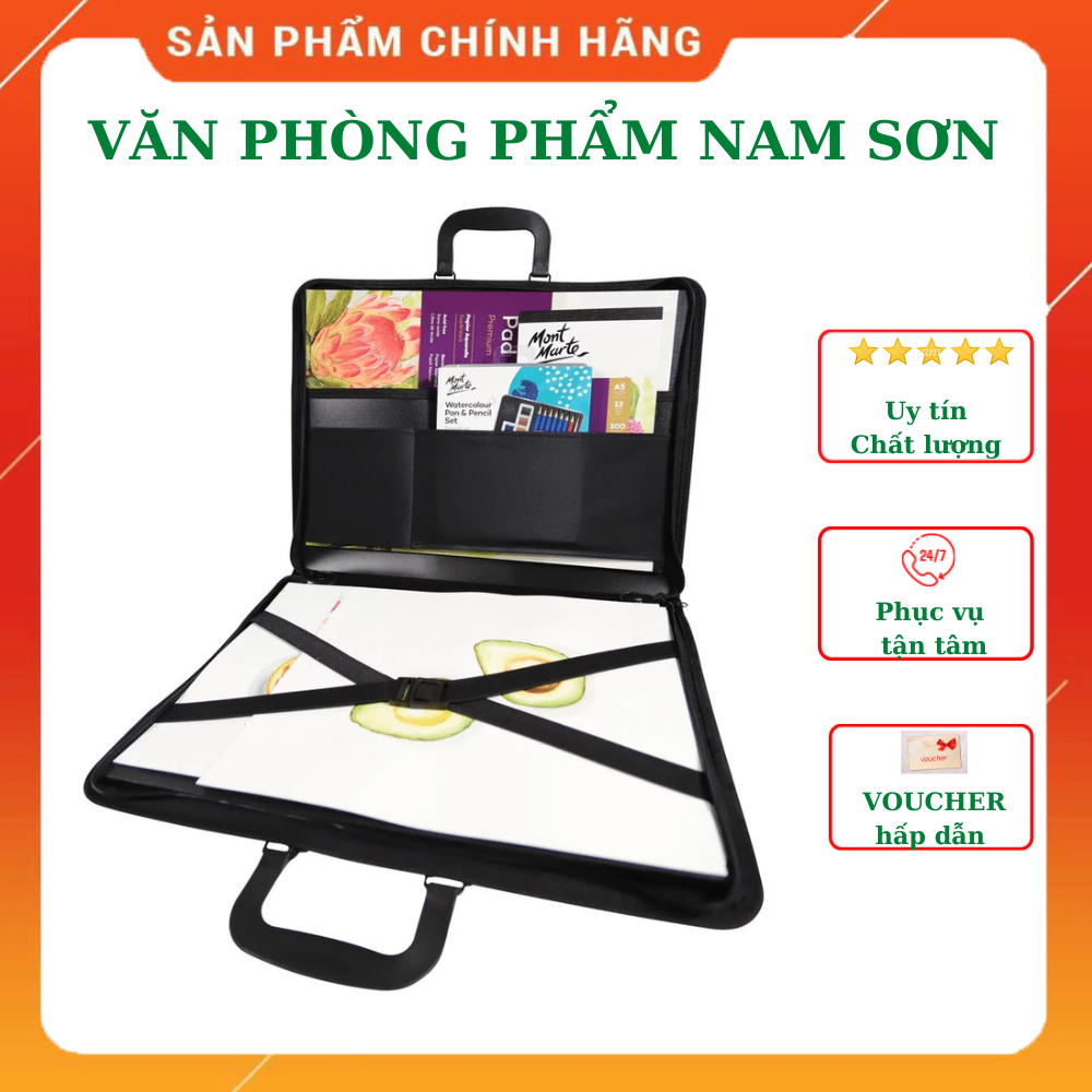 Cặp Mont Marte đựng tài liệu, sổ vẽ, giấy vẽ hoặc tranh