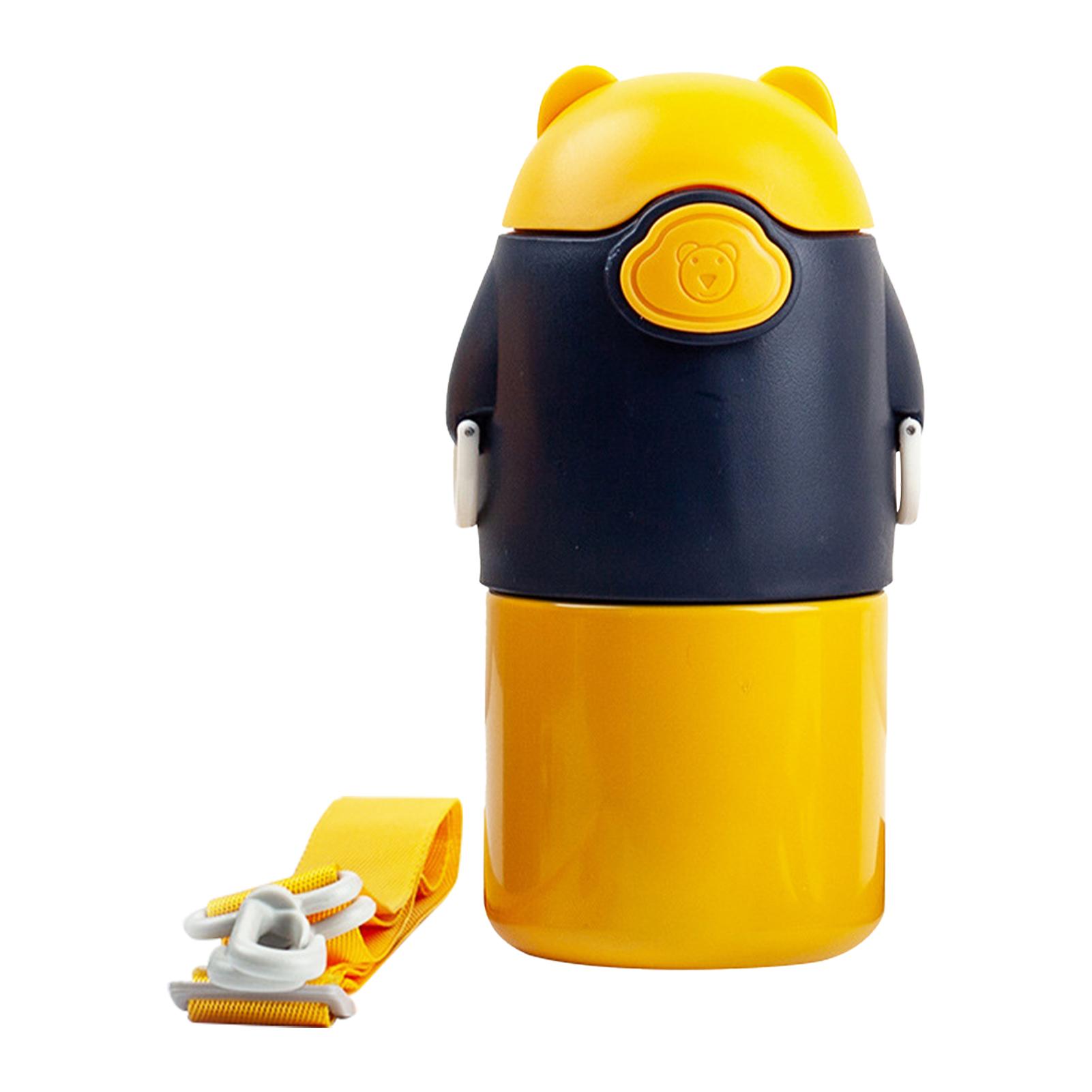 450Ml Trẻ Em Bình Nước Inox Giữ Nhiệt Bình Di Động Không Trượt Chống Rò Rỉ Dễ Dàng Vệ Sinh Chân Không Mini Ống Hút cốc
