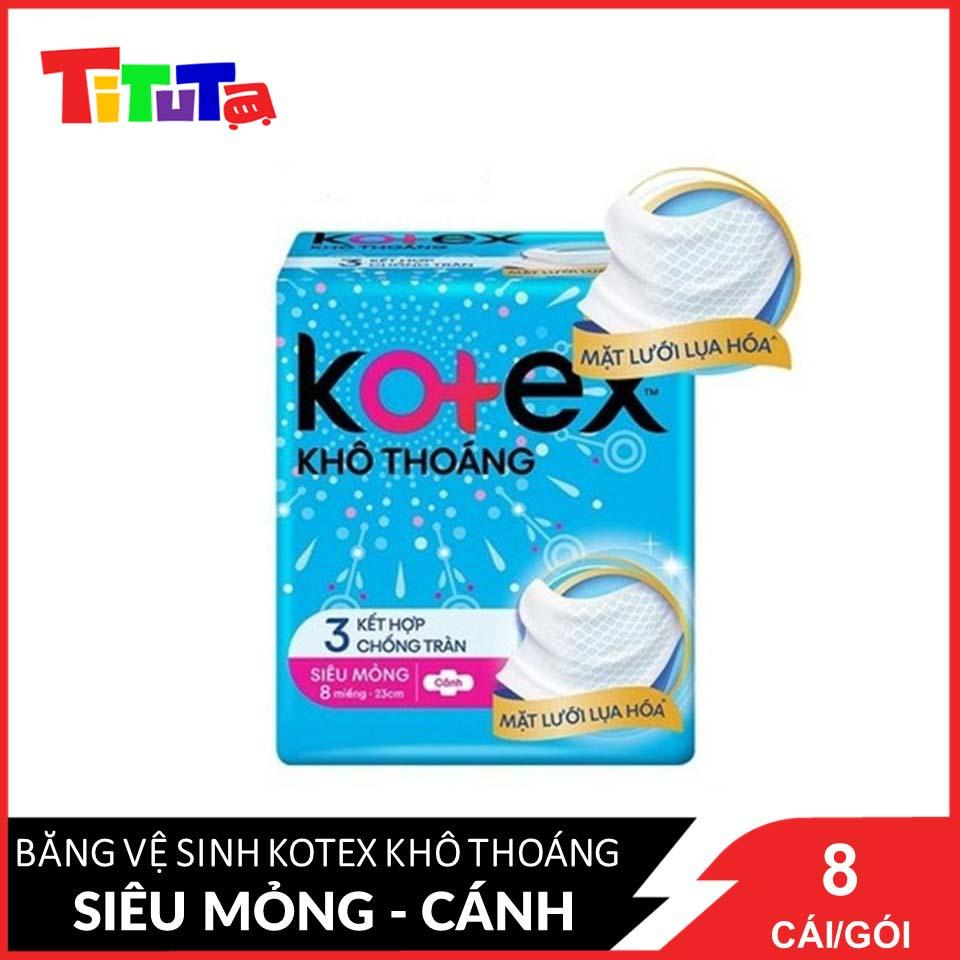 Băng Vệ Sinh Kotex Khô Thoáng Lưới Siêu Thấm - Siêu Mỏng Cánh 8