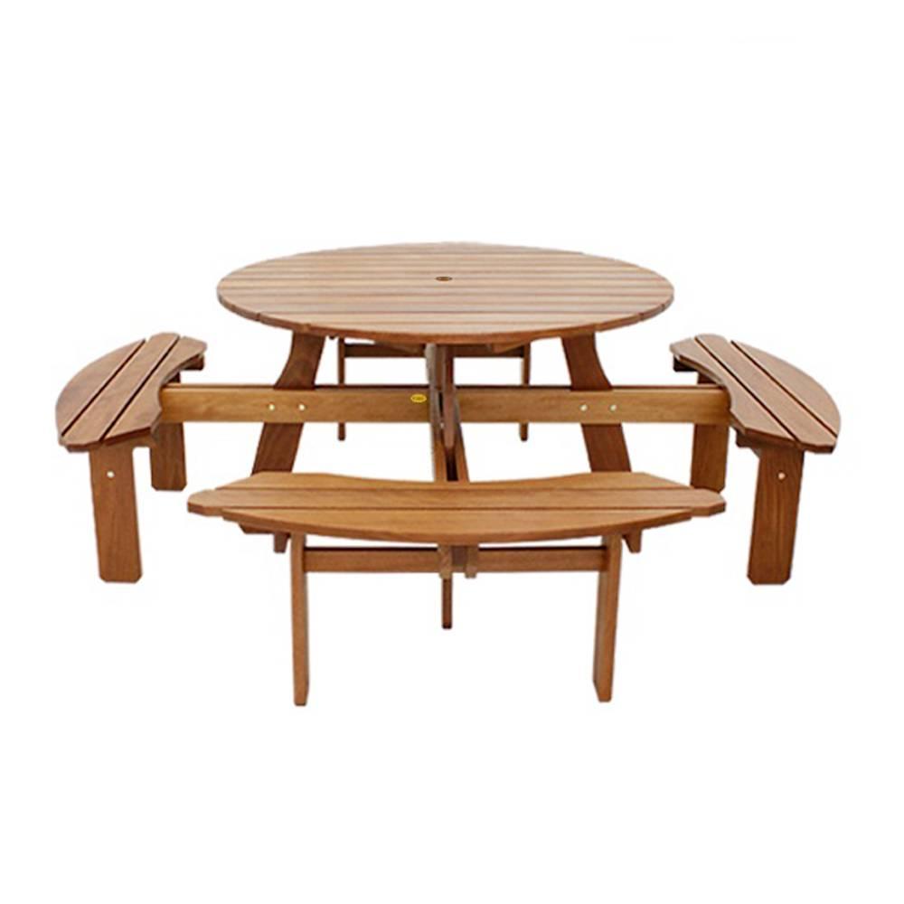 Bộ Bàn Tròn Bengkulu 8 Chỗ IBIE NT3030 - Nâu