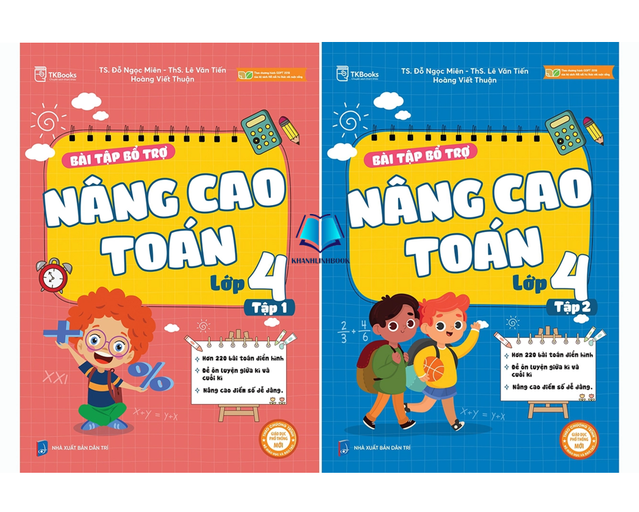 Sách - Combo Bài Tập Bộ Trợ Nâng Cao Toán Lớp 4 - tập 1 + 2 (MC)