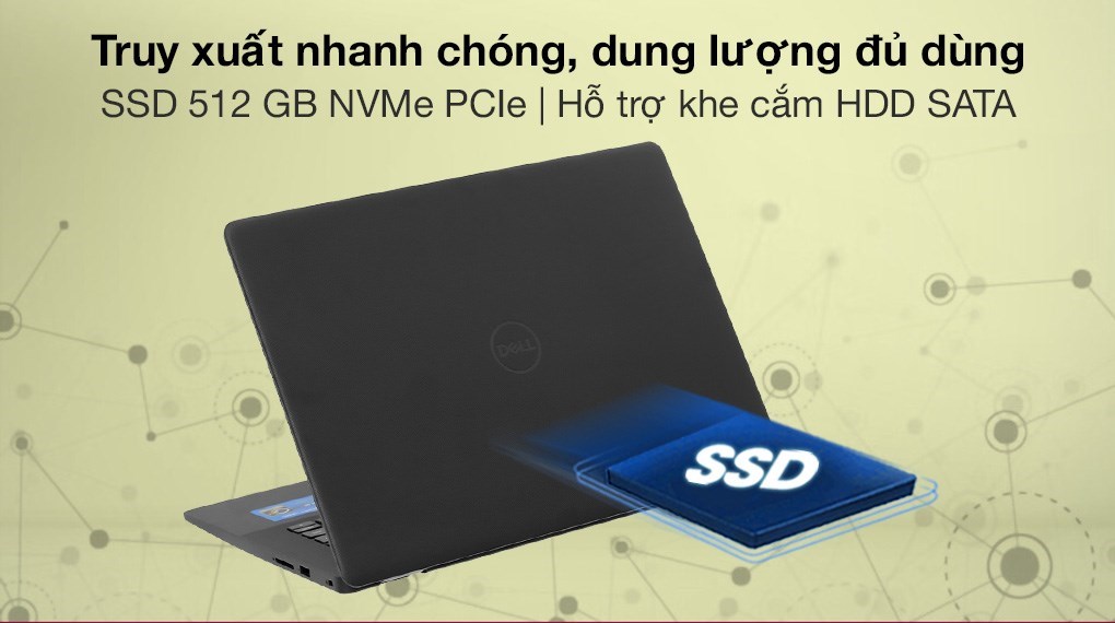 Laptop Dell Vostro 3400 i5 1135G7/8GB/512GB/2GB MX330/14&quot;F/OfficeHS/Win11/(YX51W6)/Đen - Hàng chính hãng