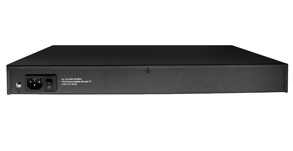 Bộ chuyển mạch 26 port unmanaged Ethernet switch, 24 port Fast Ethernet PoE, 2 SFP, 300W power supply - Xmethod Network - Hàng chính hãng