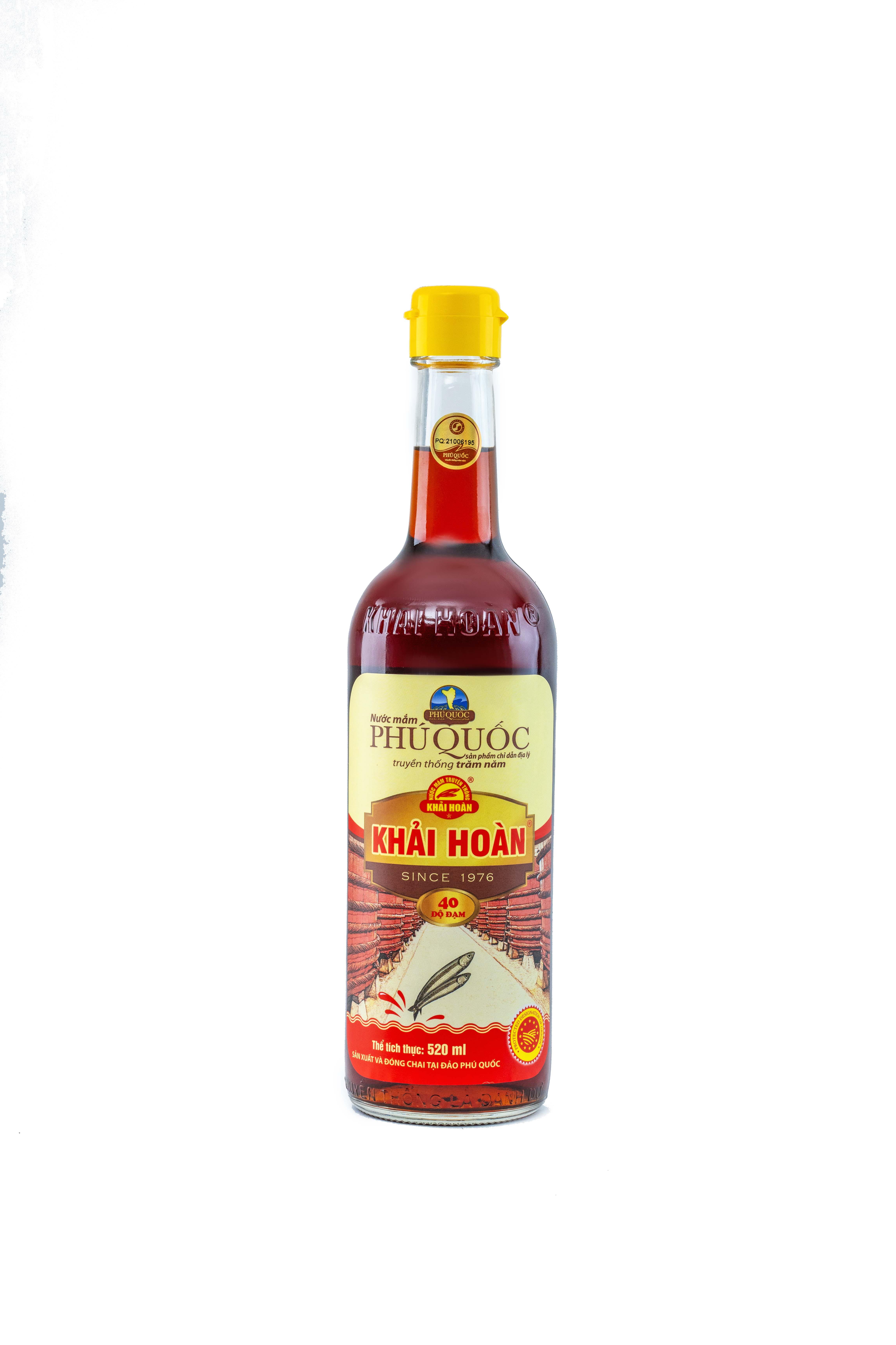 Đặc Sản Phú Quốc - Hộp 2 Chai Thủy Tinh Nước Mắm Phú Quốc Khải Hoàn 40 Độ Đạm - Ocop 5 Sao
