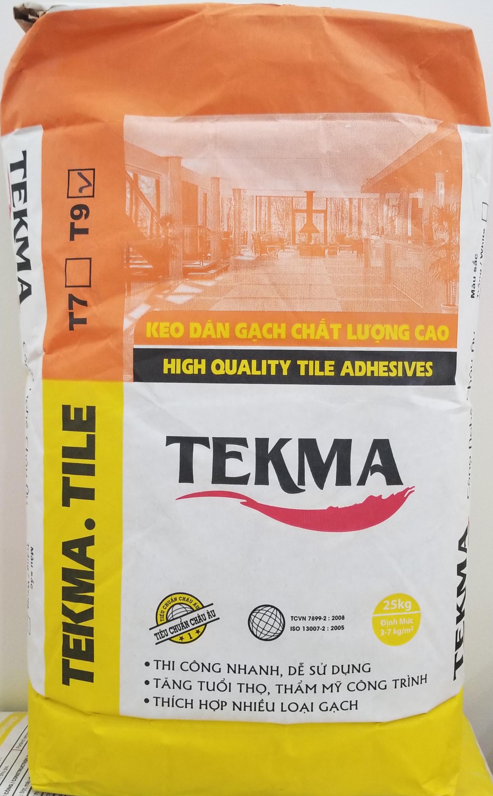 Keo Dán Gạch Tekma Tile T9X - Bao 25kg - Màu Xám