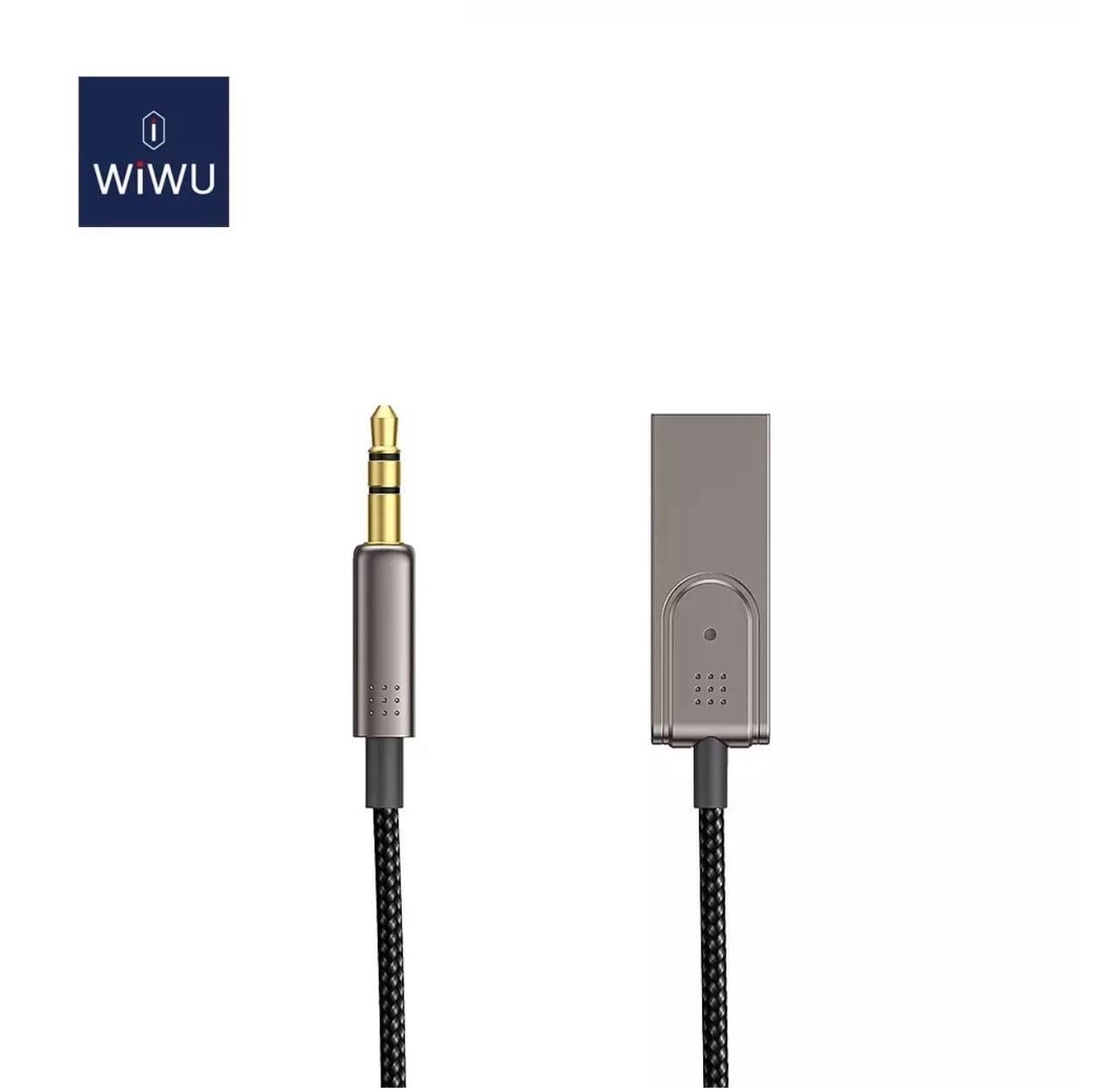 Cáp WiWu Car Wireless Audio Cable YP04  Cáp Âm Thanh Aux Không Dây, Đầu Vào 3,5mm Và USB - Hàng Chính Hãng