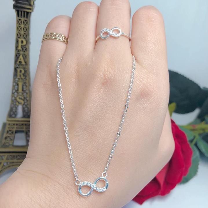 BỘ TRANG SỨC BẠC TA - DÂY CHUYỀN , NHẪN VÔ CỰC -
