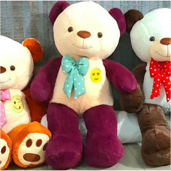 Thú nhồi bông teddy đeo nơ mặt cười đáng yêu - Size từ 85 đến 1m1 - Quà tặng gấu bông teddy êm mịn cho bé