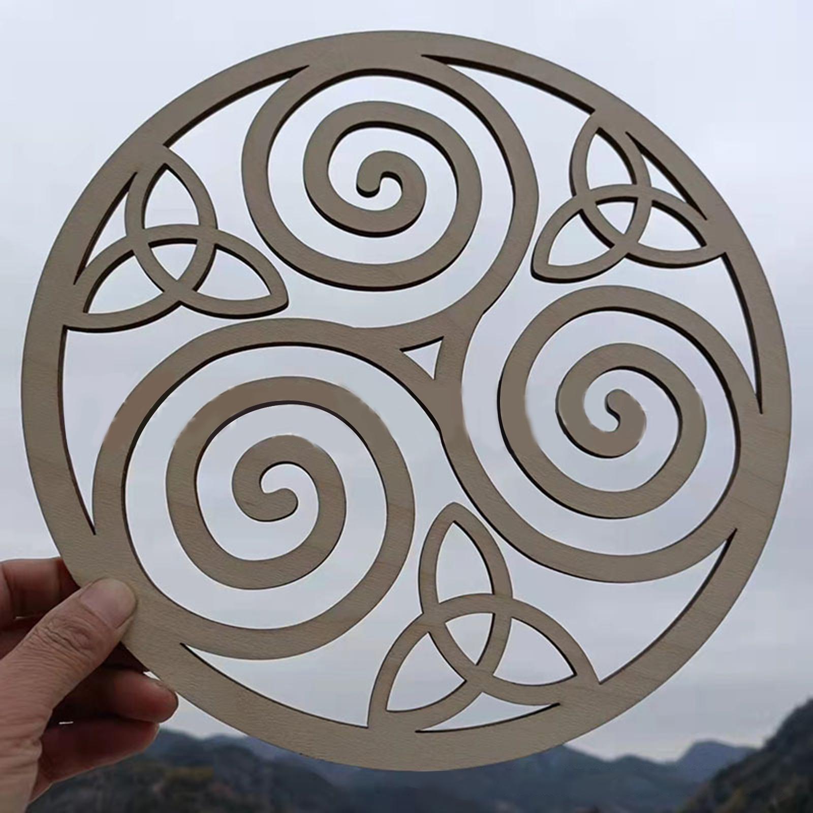Wooden Wall Art Sculpture Sacred Geometry Pendant for Zen Bedroom Ornament Decor