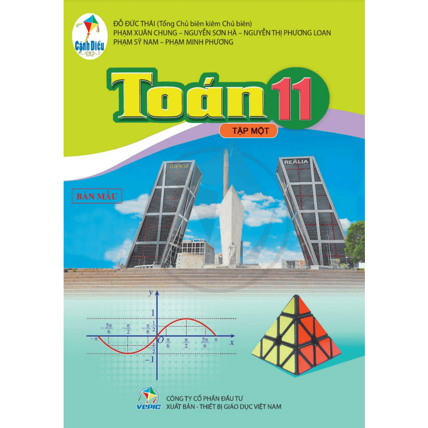 Sách - SGK Toán 11 Tập 1 Cánh Diều và 2 tập giấy kiểm tra kẻ ngang vỏ xanh