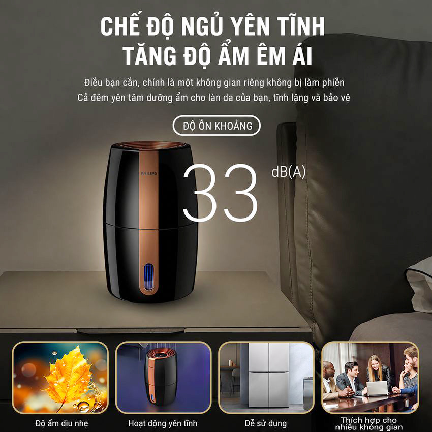 Máy tạo độ ẩm cao cấp thương hiệu Philips HU2718/00 - Hệ thống bốc hơi tiên tiến công nghệ NanoCloud - HÀNG NHẬP KHẨU
