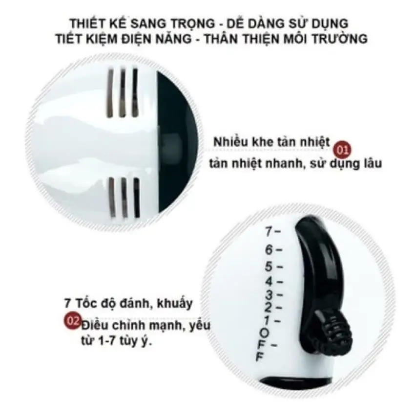 Máy Đánh Trứng Nhào Bột Cầm Tay YY-133 - Hàng Chính Hãng