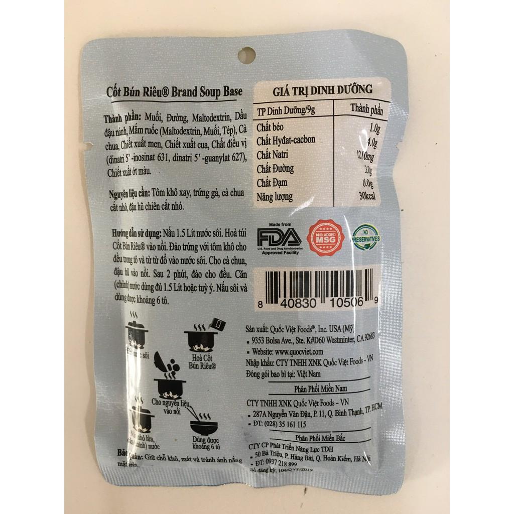 GIA VỊ NẤU Bún riêu Quốc Việt Foods 50g-Gia vị hoàn chỉnh nhập khẩu