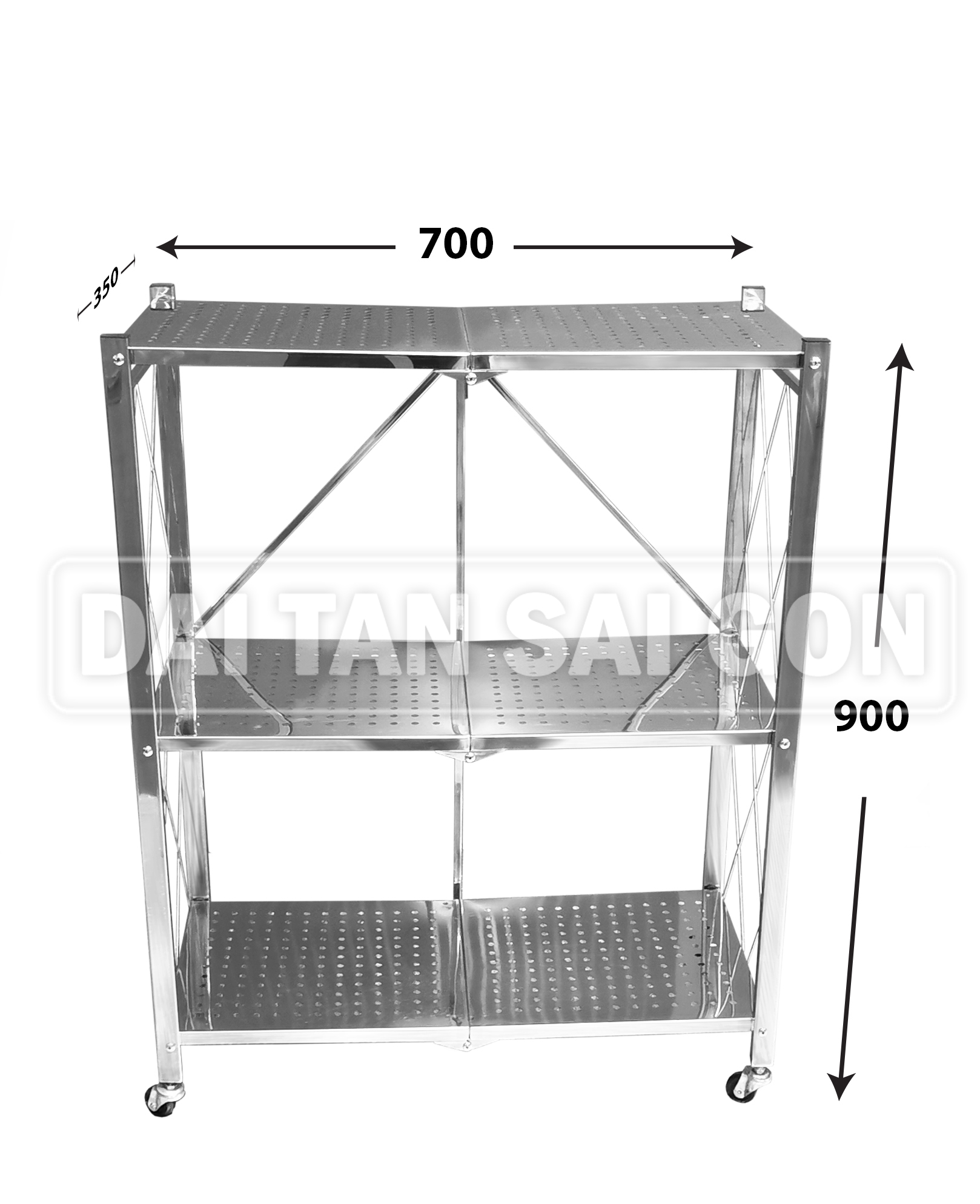 Kệ inox xếp 3 tầng